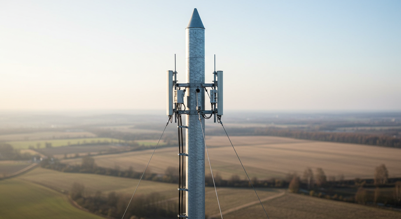 galvanized monopole tower